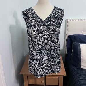 Blue/White Sleeveless Top